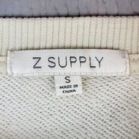 Z Supply cropped sweater long sleeve athletic comfy shirt top Womens Small tan - Picture 5 of 6